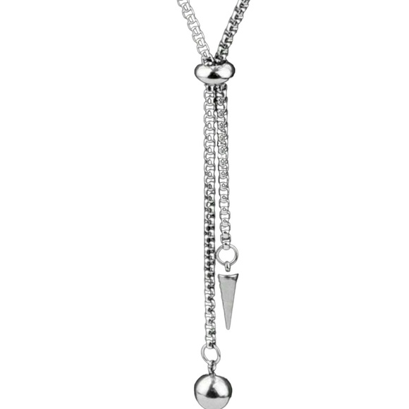 Jewelry - Women Fashionable & Trendy Stainless Steel Stud Ball Pendant Necklace